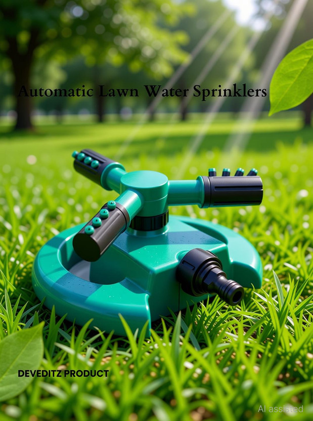 DEVEDITZ Automatic Water Sprinklers For Yard 360 Degree 3- Arm Rotating Sprinkler System 20 L Hose-end Sprayer(Pack of 1)
