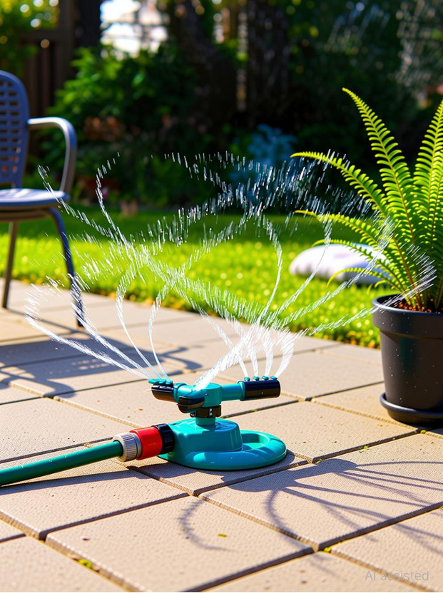Hauck 3 Arm 360 ° Sector Rotating Water Sprinkler Garden Pipe 1 L Hose-end Sprayer