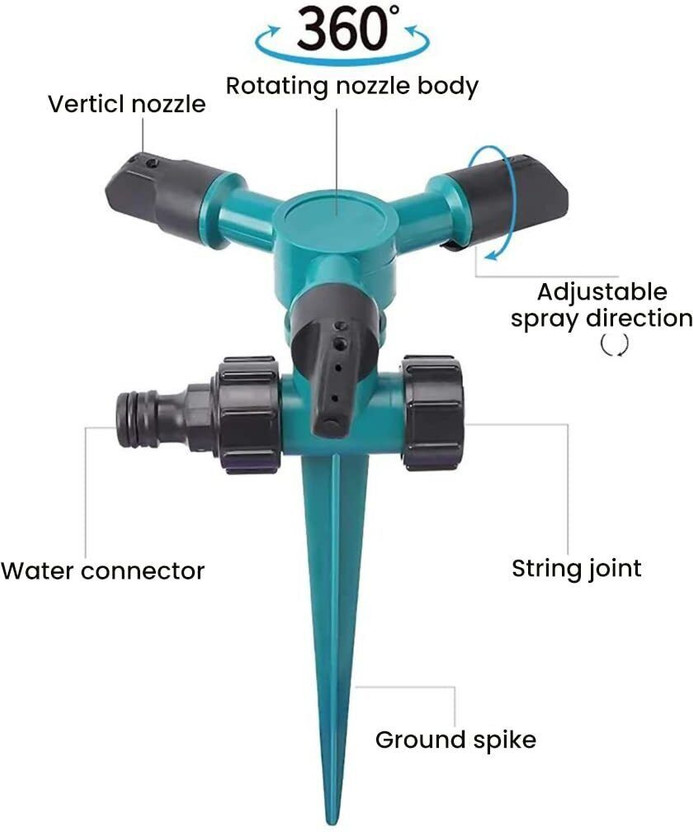 pqri 360 Degree Rotating Garden Sprinkler Set Adjustable Lawn Watering System 0 L Hand Held Sprayer(Pack of 1)