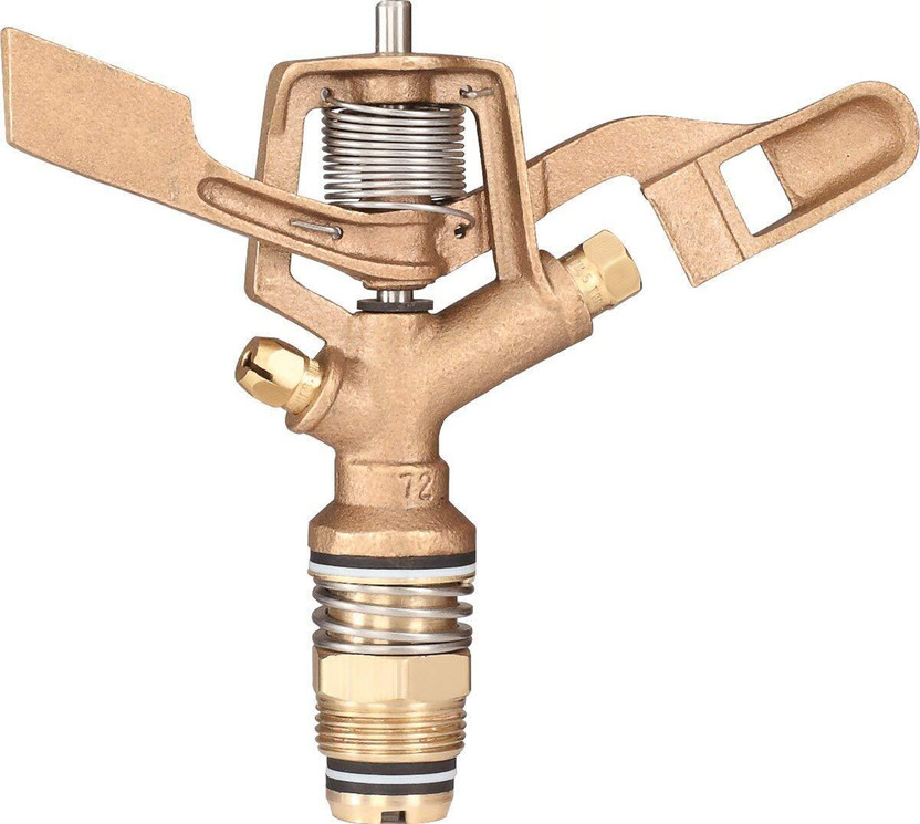 FarmEarth Brass Impact Automatic Rotating Sprinkler with Nozzle Heavy Duty Irrigation Drip Irrigation Kit