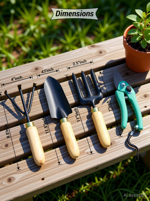 AGT Gardening Tools Flover Cutter & Garden Tool Wooden Handle Garden Tool Kit(4 Tools)