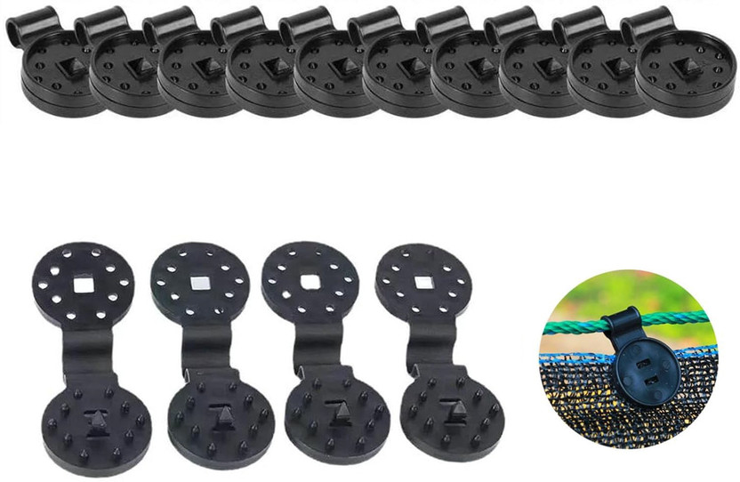 LittleForest Plastic Shade Net Clips, Clamps Greenhouse Net/Shade Net, WindProof - 10 PCS Garden Tool Kit(10 Tools)