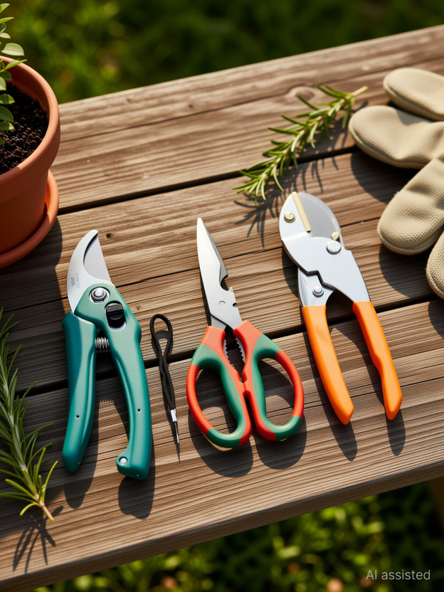 GROWTOP Heavy Duty Garden Pruner, Multipurpose Scissor & Anvil Cutter for Gardening Garden Tool Kit(3 Tools)