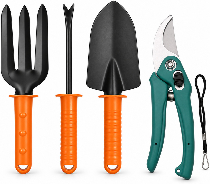 TWENOZ TWENOZ Gardening tools kit set 3 Orange Tools with Heavy Cutter Garden Tool Kit(4 Tools) - Flipkart Deal