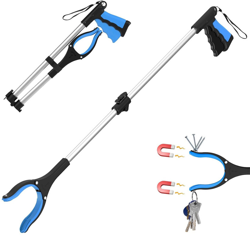 Gney 32 Foldable Litter Picker Long Arm Litter Picking Equipment Rubbish Pick Up Garden Tool Kit(1 Tools)