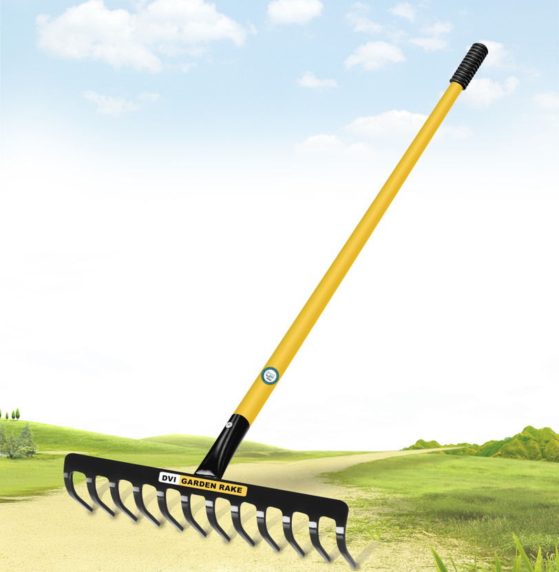 DVI Premium Heavy Duty 12-Teeth Metal Garden Rake, For Quick Clean Up of Lawn & Yard Garden Tool Kit(1 Tools)