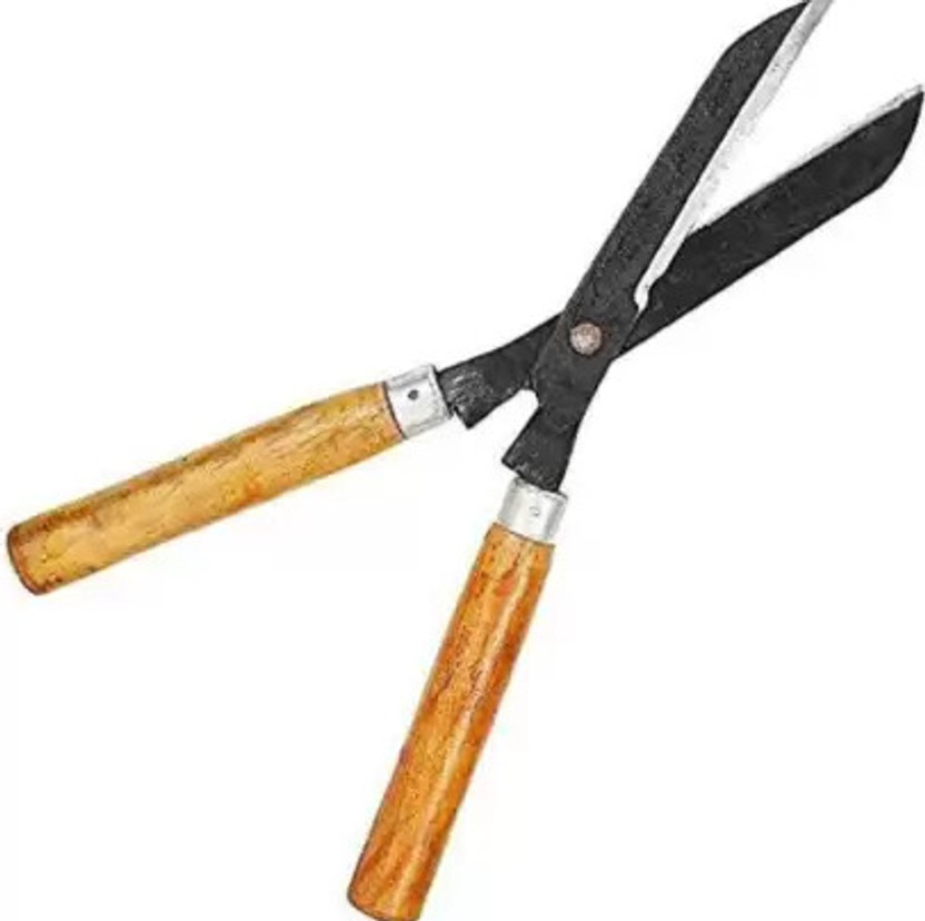 AGT Pruning Scissors Hedge Shears with Long Wooden Handle for Garden Garden Tool Kit(1 Tools)
