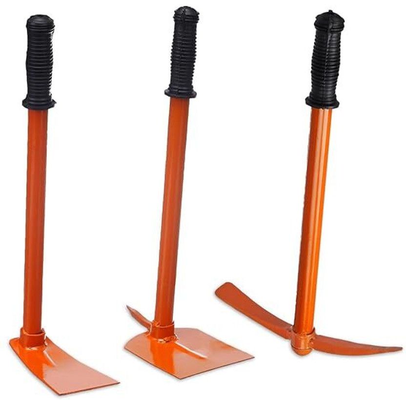 MAZID STEEL INDUSTRIES 3-Piece Garden Tool Set|Big Shovel, Cultivator & Weeder|Gardening Accessories Garden Tool Kit(3 Tools)