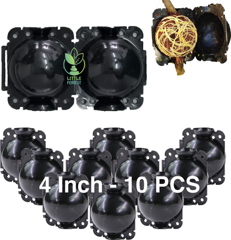 LittleForest 4 Inch Plastic Rooting Ball 10 PC Black Garden Tool Kit(10 Tools)