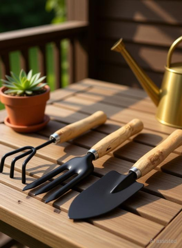 AGT Mini Kit Hand Cultivator, Trowel, Fork Garden Tool Kit Garden Tool Kit(3 Tools)
