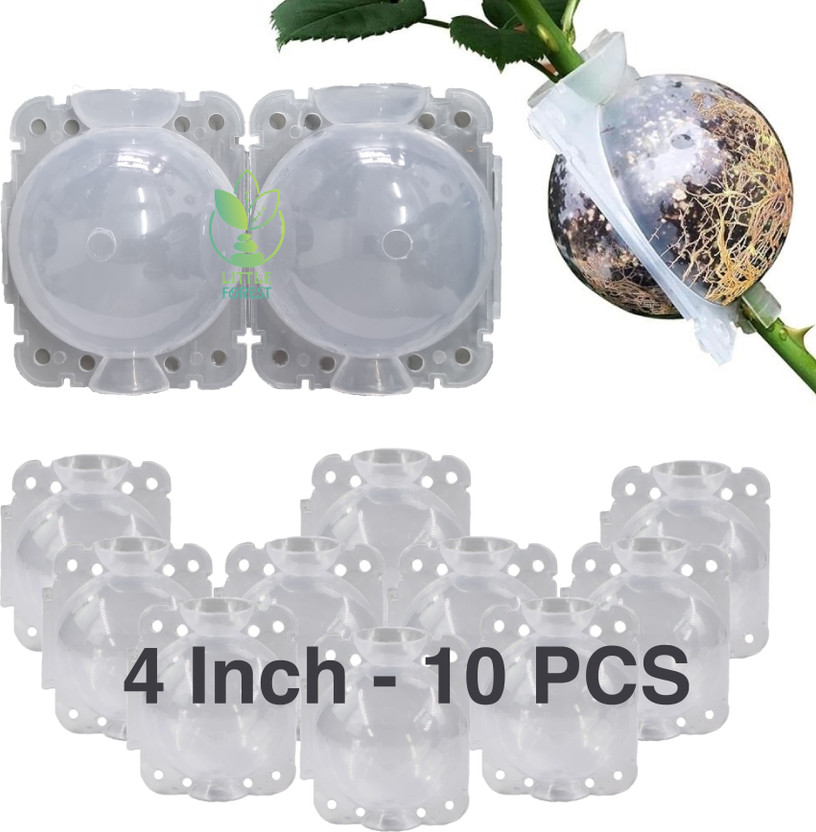 LittleForest 4 Inch Plastic Rooting Ball 10 PC Transparent Garden Tool Kit(10 Tools)