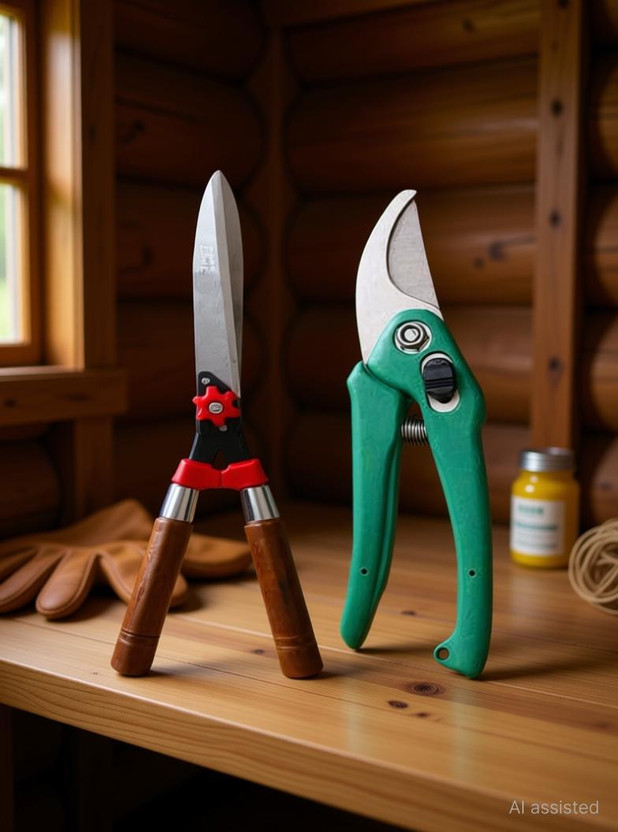 ERIN Gardening Tool Set Pack of 2 Pcs Contains heavy Duty Grass cutter/ Hedge shear cutter with Pruner/ trimmer Garden Tool Kit(2 Tools)