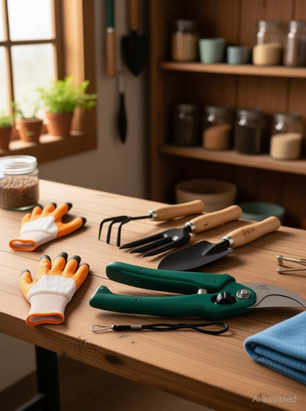 GROWTOP MINI KIT+PRUNER+GLOVES Garden Tool Kit(5 Tools)