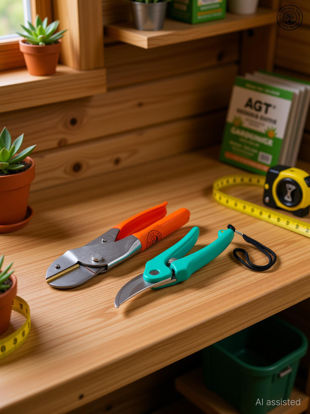 AGT 2 Pcs Gardening Tool Kit Pruner, Heavy Roll Cutter Garden Tool Kit(2 Tools)
