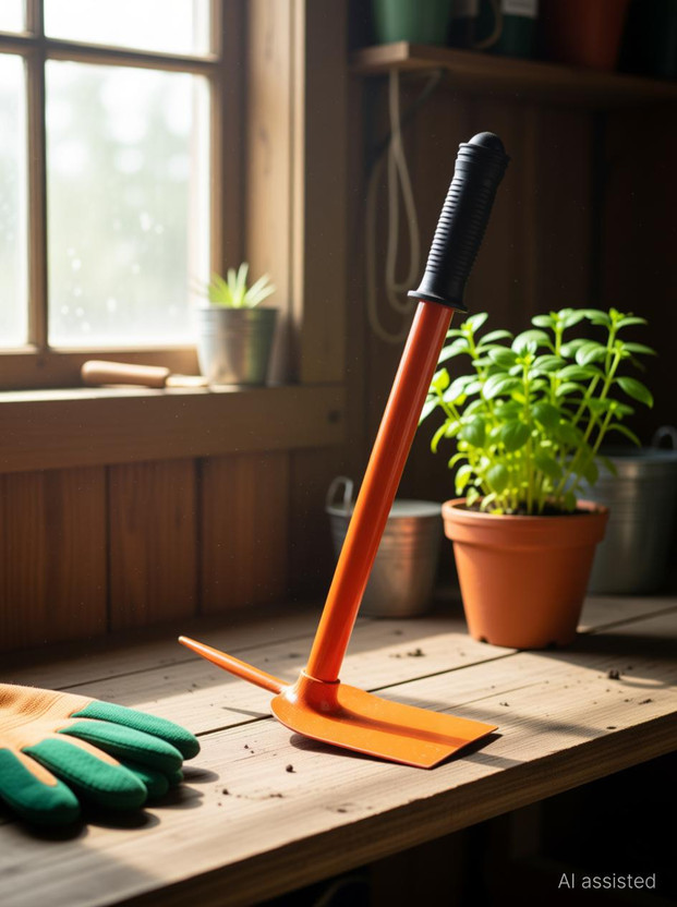 AGT Hoe Prong Garden Tool for Gardening (Head Width : 10.16 cm & Length : 40.64 cm Shovel