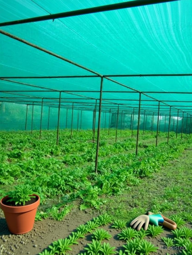 YUVAGREEN Evergreen ! Agro Shade Net ! 75% Shade ! Greenhouse UV Stabilized Net ! (3m x 10m) Garden Tool Kit(1 Tools)