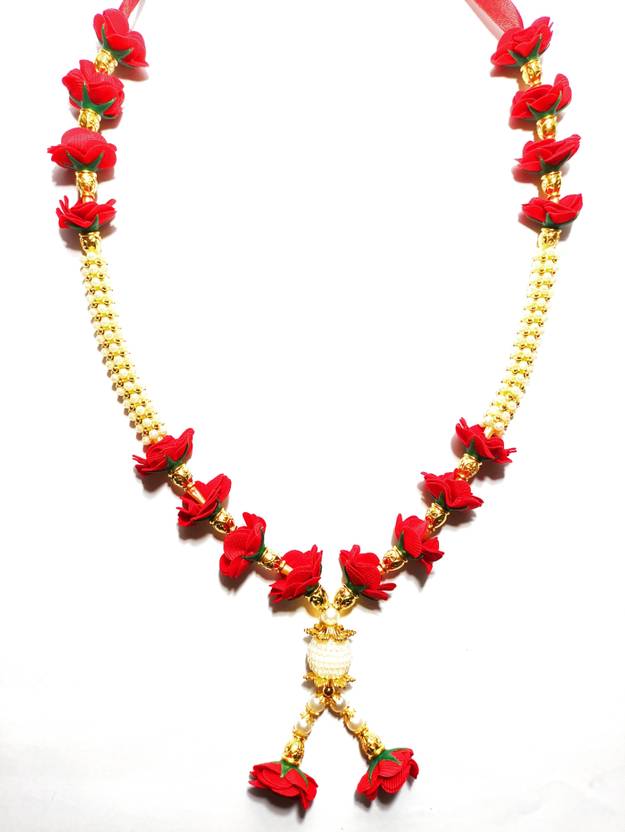 Tathastu (Size 18 Inch) Velvet Rose Flower Garland Mala For Photo