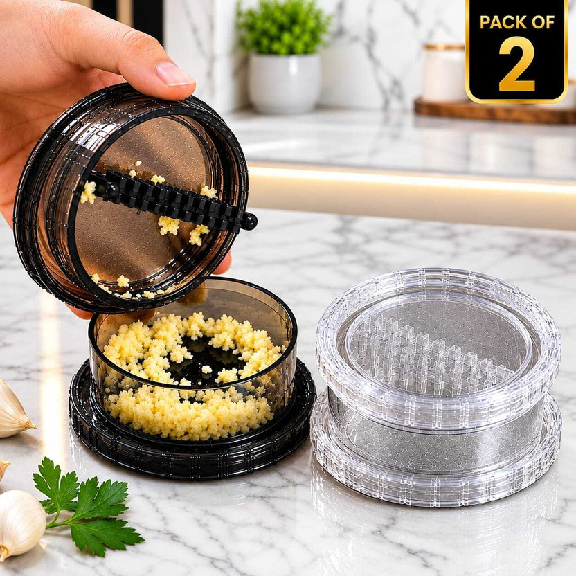 LIKE BUSINESS Garlic Crusher Ginger Mincer Kitchen Round Chopper Cutter Garlic Press(Multicolor)