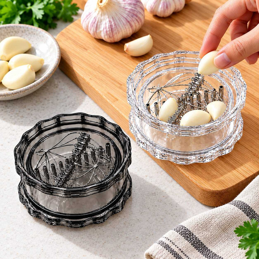 LIKE BUSINESS Garlic Press(Black, Clear)
