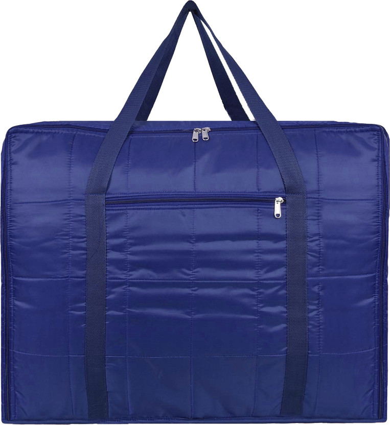 Ankit International Blanket cover/ Duvet Cover/ Quilt Cover Premium-Quality Double Blanket Cover Storage Bag For Wardrobe Organizer Blanket Storage bags-Big in size Solid Blue Satin Duvet Cover Pack of 1(Blue)