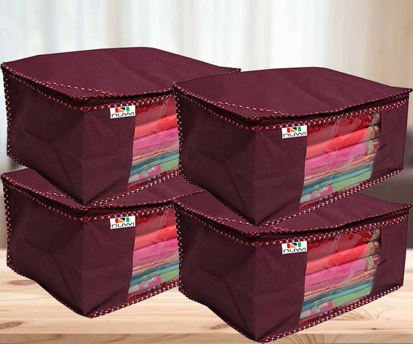nuwi Saree Cover Clothes Organiser for Wardrobe Set non woven Saree