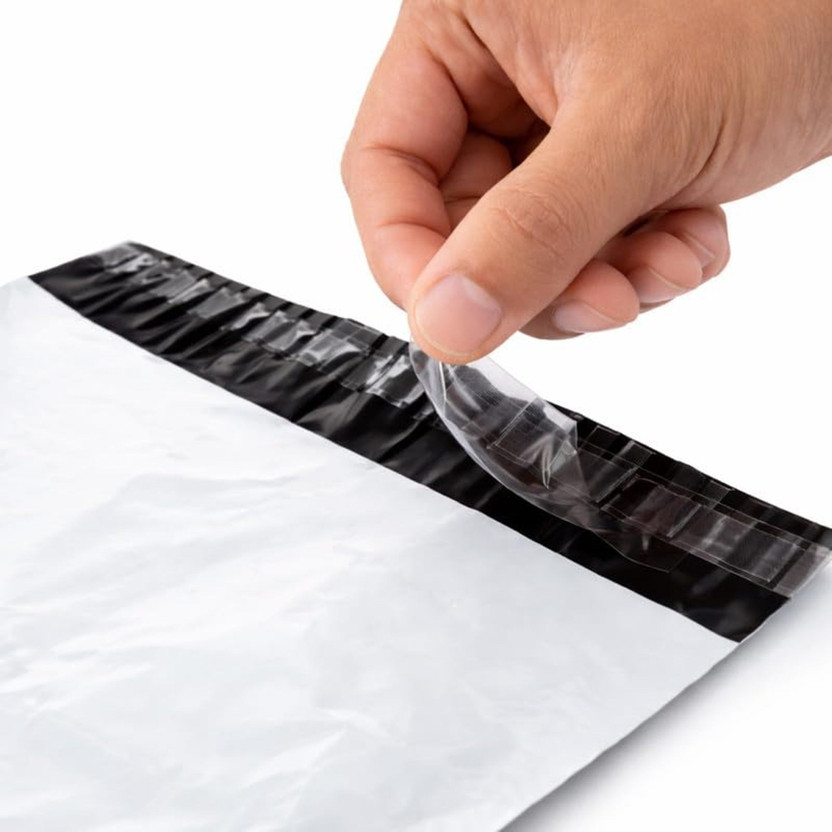 NSPAR Poly Mailers for E-commerce Shipping, Garments, Packing Packet Size 8x10 Inch without POD Jacket /Pouch/ Envelopes Tamper Proof Courier Bags (Pack of 50 Pcs)(BLACK & WHITE)