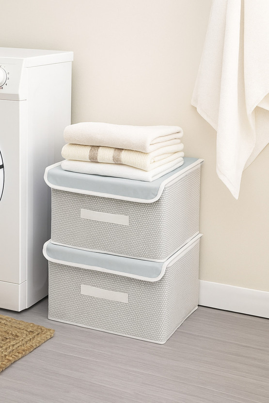 Flipkart Flipkart SmartBuy PACK OF 2 GREY STORAGE BOX CLOTHES COVER FOR TOYS AND CLOTHES GREY Storage Box(Grey) - Flipkart Deal