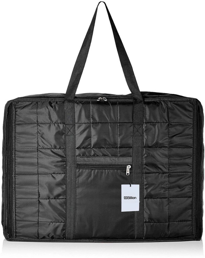 Billion Designer Small Size Foldable Travel Duffle Bag, Underbed Storage Bag, Wardrobe organizer, Cloth Bag,Hospital Bag, Weekender Bag, Overnight Bag, Carry On Bag, Luggage And Sports Duffle Bag (Black) F_26_Billion017082(Black)