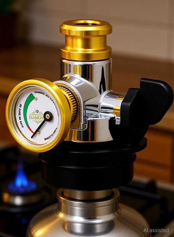 Diamond Gas Safety Device with Gas Leakage Detector and 20% Gas Saver, Auto Cut-off Gas Detector