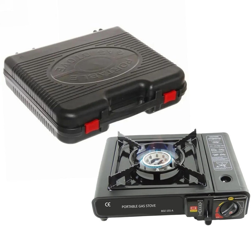 pearlweave Portable Camping Gas Stove Cooking Gas burner with Carrying Case for Outdoor Aluminium Automatic Gas Stove(1 Burners)