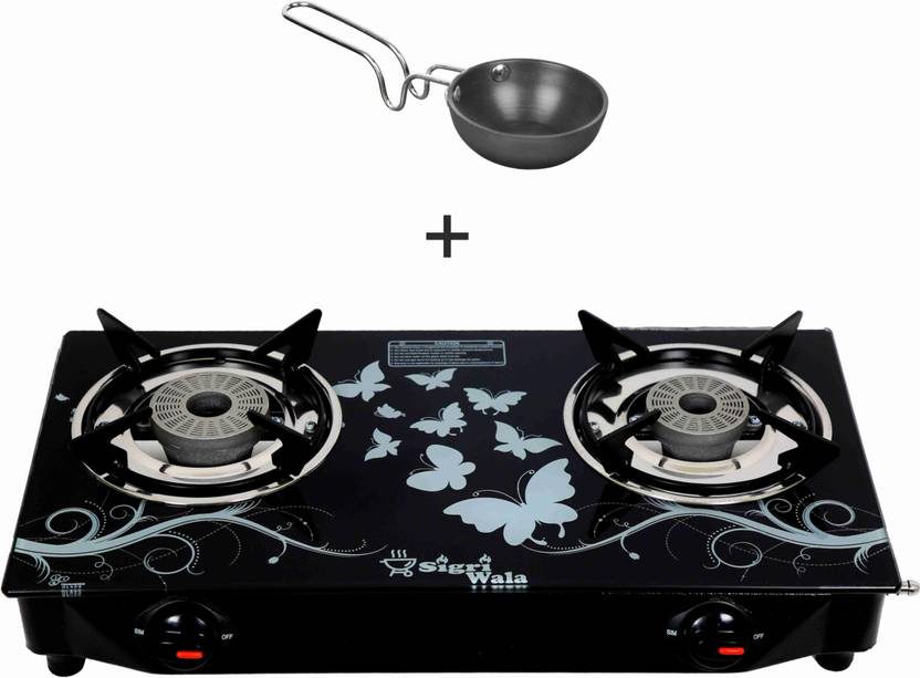 Sigriwala Tadka Pan Combo 2 Burner Glass Manual Gas Stove Price in
