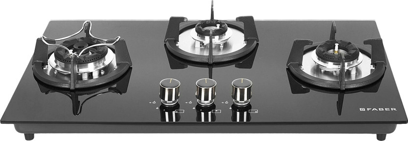 FABER SUPERIA HT763 BR AI | Spillage Proof| Metal Knobs| Brass burners | Glass Automatic Hob(3 Burners)