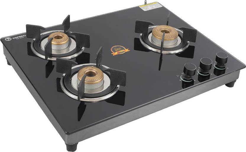 Blueline Crystal Table Top Square Glass Automatic Gas Stove Price in