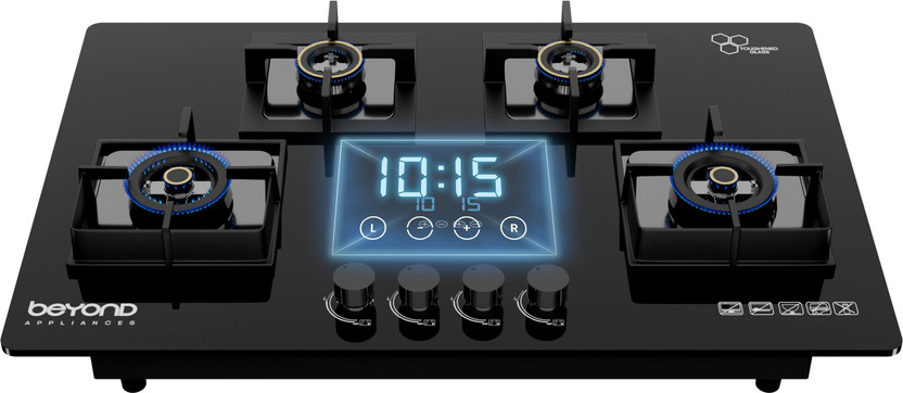 Beyond Appliances Dorado 4 Burner Smart Hobtop Digital Timer FFD Glass Automatic Hob(4 Burners)