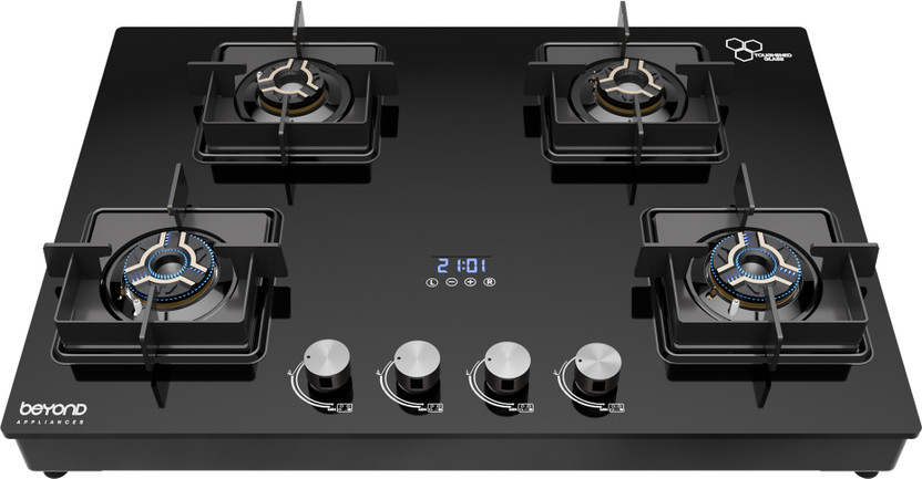 Beyond Appliances Solaria Premium 4 Burner Smart Cooktop Digital Timer FFD Glass Automatic Hob(4 Burners)