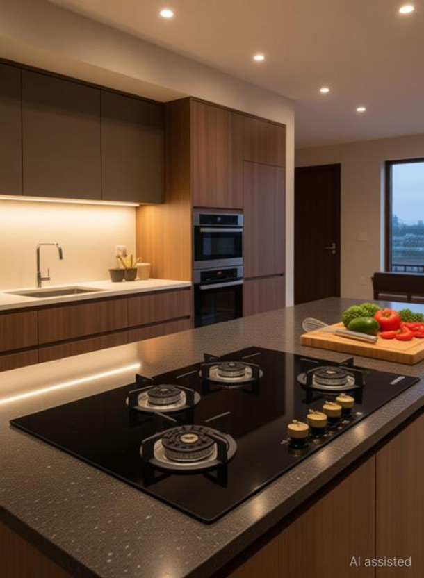 FABER Hob/Hobtop Maxus HT904 CRS BR CI AI Glass Automatic Hob(4 Burners)
