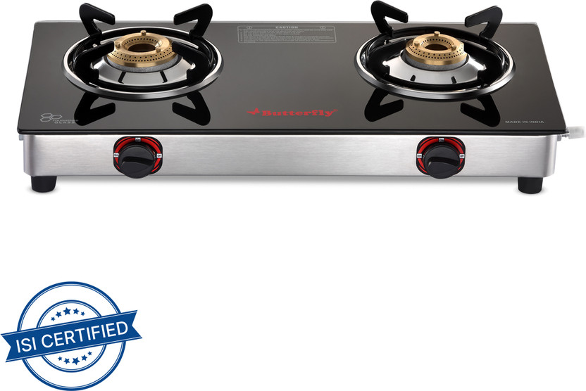Butterfly Prime Glass Manual Gas Stove(2 Burners)
