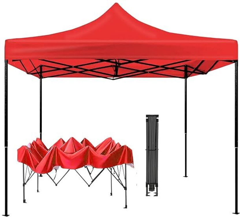 ROOTS & LEAF Waterproof Gazebo Tent/Canopy 10 x 10 ft for Outdoor & Terrace Garden Metal Gazebo(Finish Color - Red)