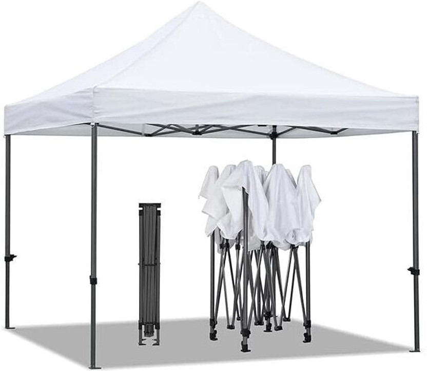 ROOTS & LEAF Waterproof Gazebo Tent/Canopy 10 x 10 ft for Outdoor & Terrace Garden Metal Gazebo(Finish Color - White)