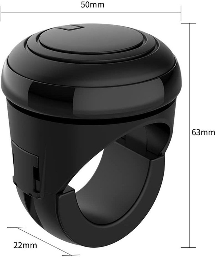 ANIMAZE 360-Degree Rotation Car Steering Wheel Knob Booster Ball Plastic Car Steering Knob(Black)