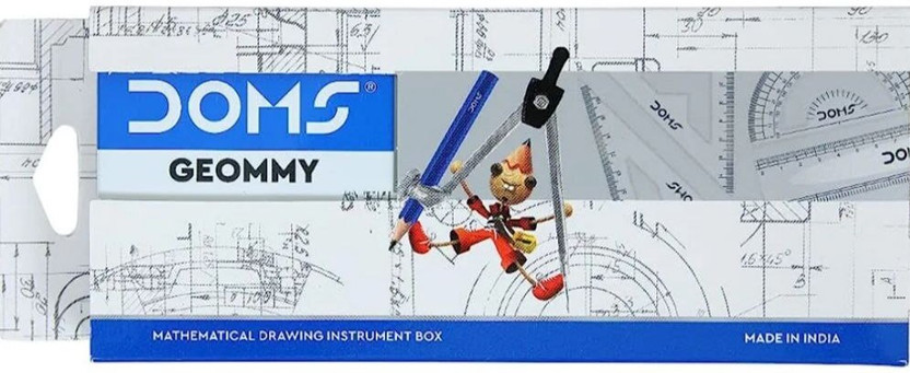DOMS Geommy Mathematical Drawing Instrument Box Geometry Box(Blue)