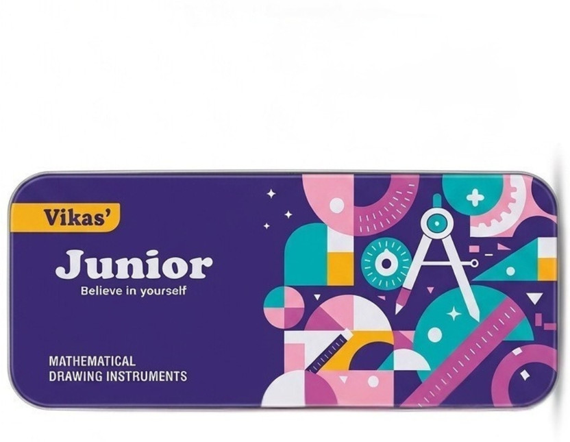 Vikas Junior Mathematical Drawing Toolkit Geometry Box(Multicolor)