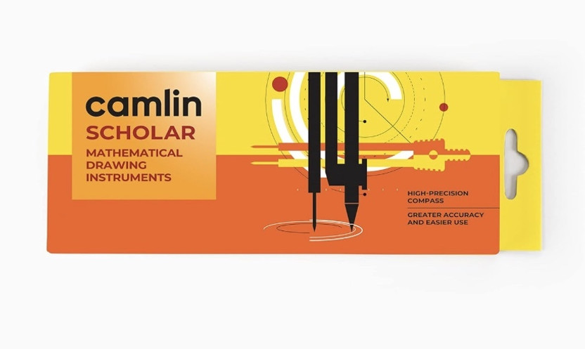 Camlin SCHOLAR MATHEMATICAL DRAWING INSTRUMENT Geometry Box(Yellow)