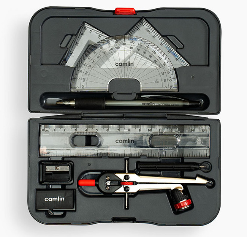 Camlin Scholar pro Mathematical Drawing Instruments Geometry Box(Black)