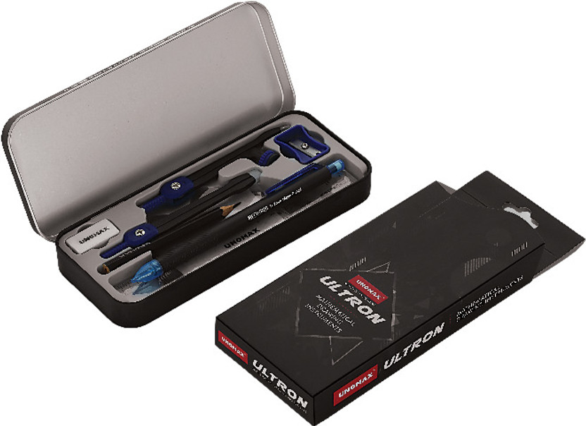 UNOMAX Ultron Mathematical Drawing Instrument Box Geometry Box(Black)