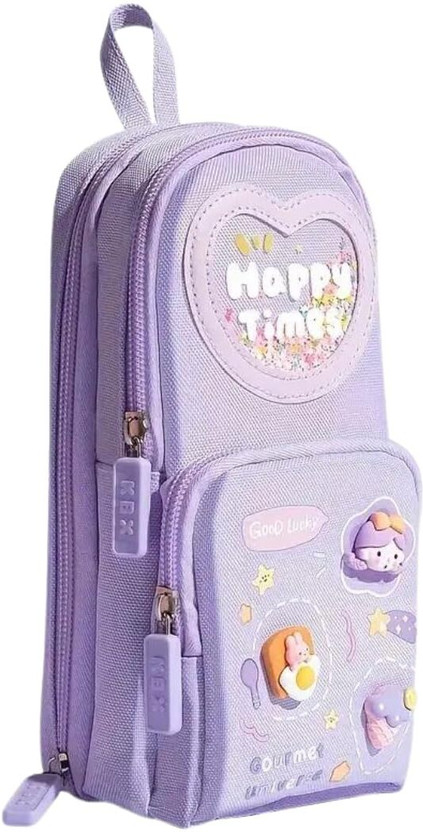 HR INTERNATIONAL NEW ANIMAL Art Canvas Pencil Box(Set of 1, Purple)