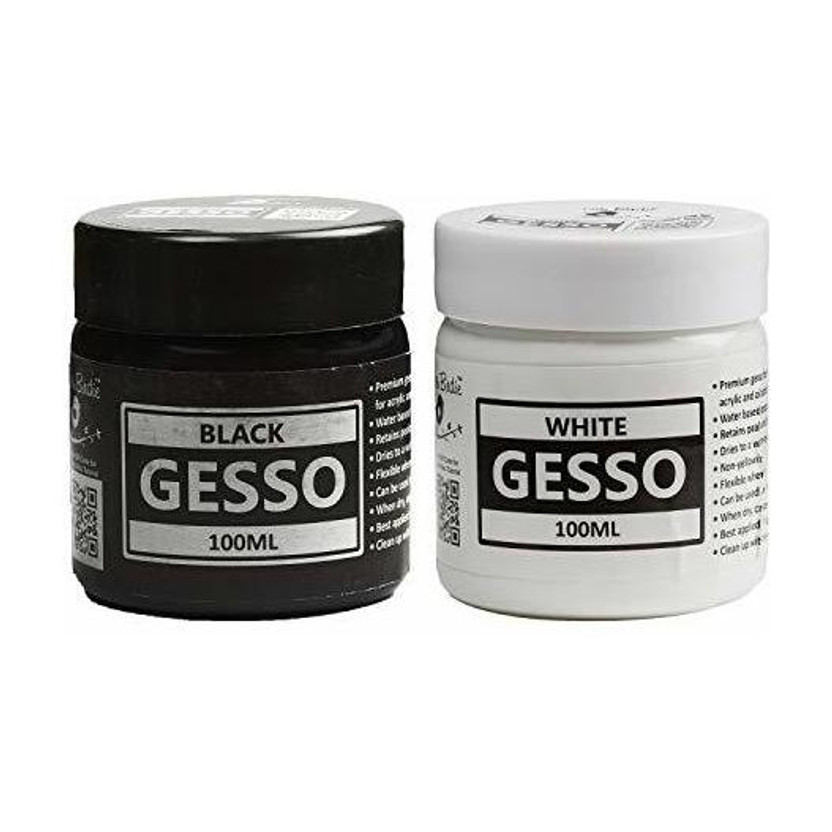 ITSY ITSY Bitsy Acrylic Gesso Combo (Black and White) -100 ml Each White and Black Gesso for Paint Formulations(Semi-liquid 200 ml) - Flipkart Deal