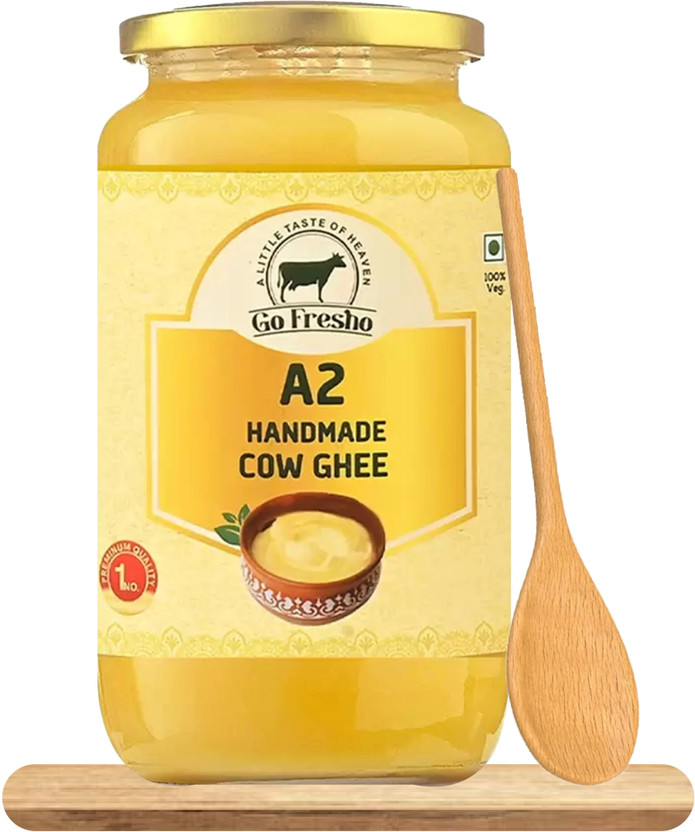 Go Fresho A2 Desi Cow | Method | Pure & Handmade | Ghee Glass Bottle(1 kg)