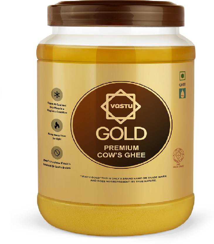 vastu Gold Premium cow ghee 500 ML jar Ghee 500 g Plastic Bottle Price