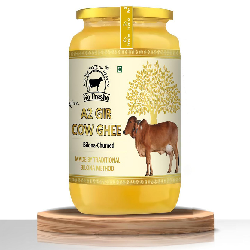 Go Fresho A2 Desi gir Cow | Bilona Method|Pure,Healthy| Ghee Glass Bottle(500 g)